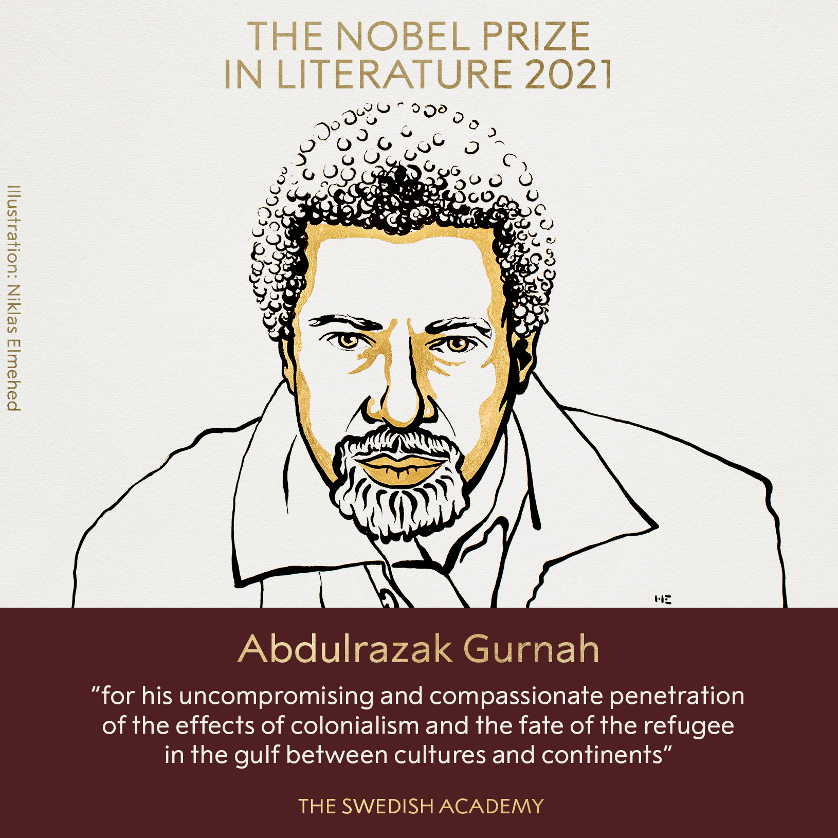 Abdulrazak Gurnah è stato insignito del premio Nobel per la letteratura 2021 